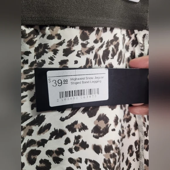 NWT Snow Jaguar Gold Stripe Band Highwaist Leggings APH2495 size medium - Picture 9 of 10